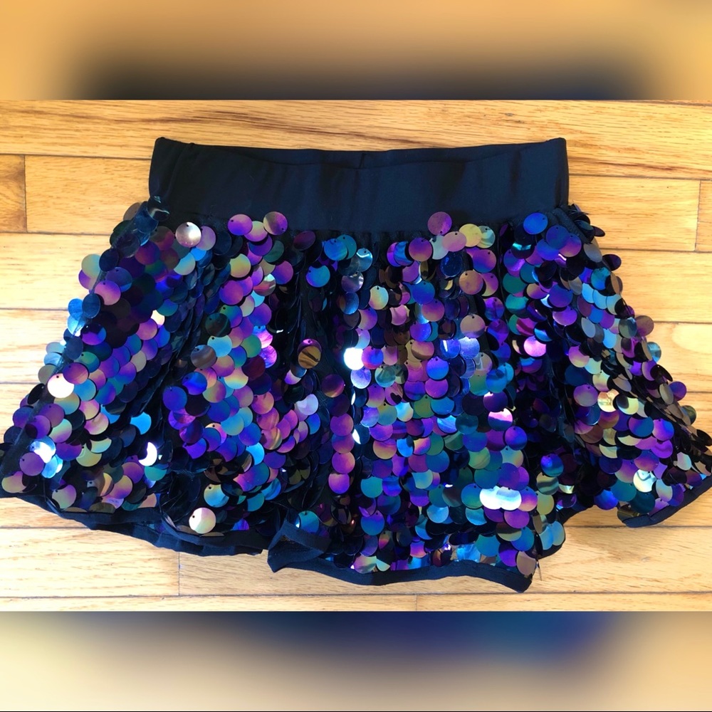 iHeartRaves Disco Mermaid Sequin Skirt - Small, Black - for Festival, Club - NWT